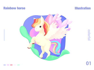 Rainbow Horse animal horse illustration rainbow