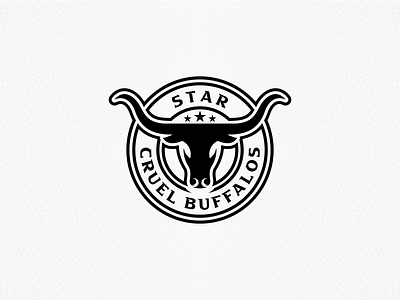 bufalos logo buffalo buffalos cruel logo logo for sale mascot monoline monoline logo star
