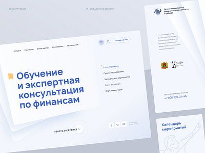 Financial Literacy Service blue clean concept digital figma finance logo promo ui ux web