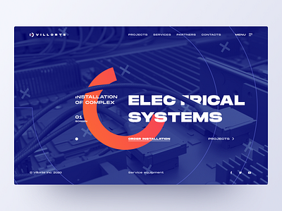 Electrical systems – Promo clean concept design desktop electronic figma flat interface mainpage minimal promo ui ux web web design website