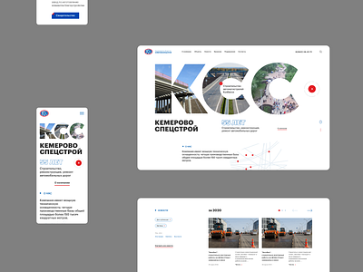 Construction company concept design desktop flat interface minimal mobile promo screens ui ux web website