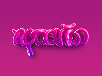 Balloon Lettering 3d bright colors promo text texture typogaphy