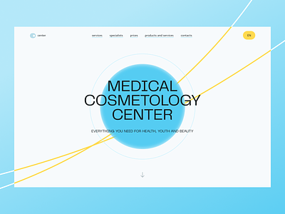 Medical cosmetology center clean concept design minimal promo ui website