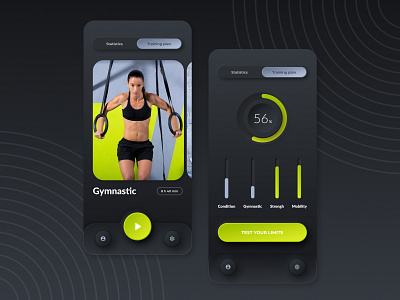 Sense Trening app app design interface minimal sport ui ux