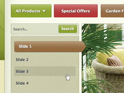 Slide 1,2,3 banner menu search special offers tabs