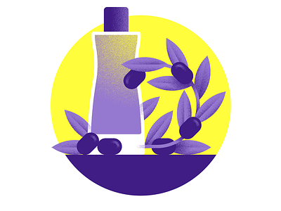 Lancôme – Essential oils 84.paris bottle cosmetic essential illustration lancome luxury oil olive purple texture yellow