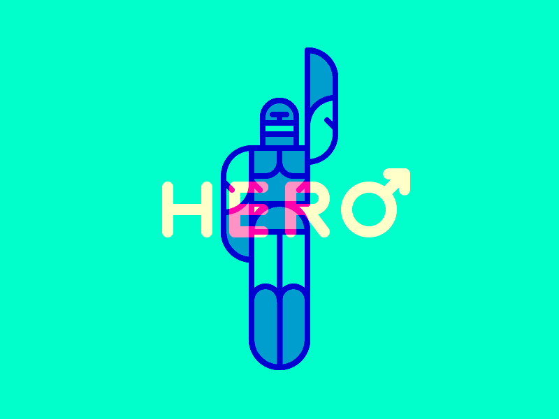 Hero / Heroine 8bit animation female gender gif hero heroine icon illustration male power symbol