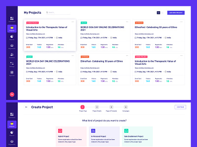 Event management system design clean create design event form managment product project management team ui ux web web application webinar