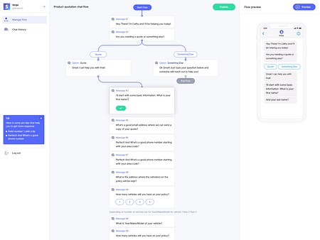 Chatbot flow design by Tej Pal on Dribbble