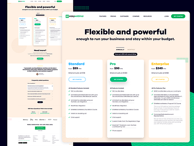Easywebinar Pricing page cards clean design landing page plans pricing page product ui ux