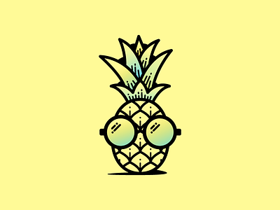 Pineapple Personal Logo fruit gradient icon logo pastel pineapple shapes stroke strokes summer sunglasses