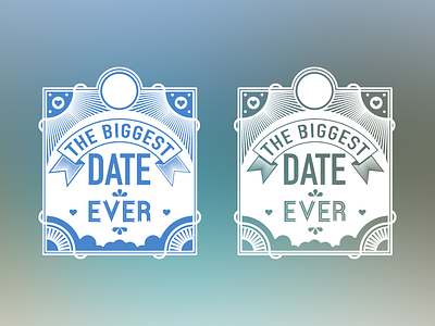 Biggest Date Ever Logo brand branding circular clouds date fonts heart illustration logo pitch typography