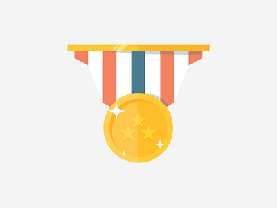 Badge Level 2 badge contest flat game gamification icons illustration medal reward stars stripes trophy