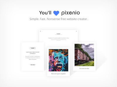 Simple. Fast. Nonsense free website creator. cms trend webdesign webdevelopment website website creator