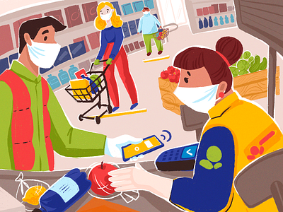 Shopping Safely Illustration