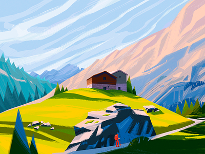 Pennine Alps Illustration