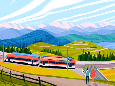 Rigi Railways Illustration