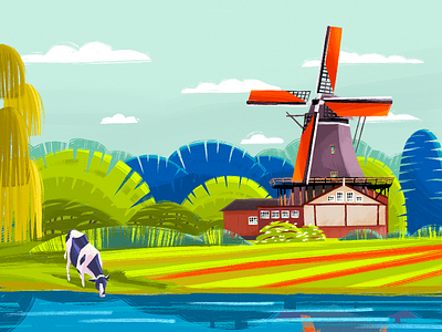 The Sunny Netherlands Illustration