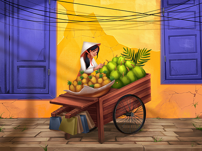 Fruit Seller Illustration