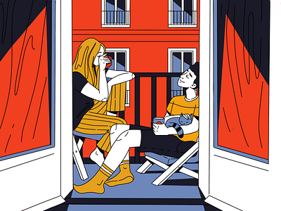 Balcony Cosiness Illustration