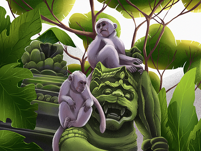 Thoughtful Monkeys Illustration