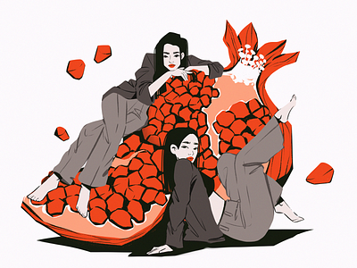 Red Vibes Illustration colors design design studio digital art digital illustration digital painting fashion fruit fruit illustration girl illustration girls graphic design healthy food illustration illustration art illustrations illustrator posing procreate red