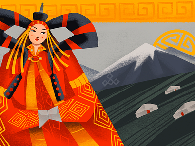 Ethnic Beauty Illustration: Mongolia