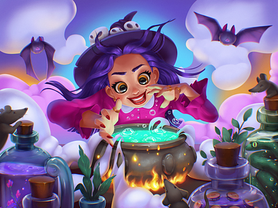 Halloween Witchery Illustration character character design charms design design studio digital art digital illustration digital painting fairytale graphic design halloween halloween design illustration illustration art illustrator magic potion procreate witch witchy
