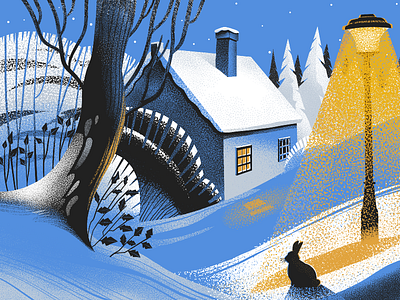 Winter Night Illustration