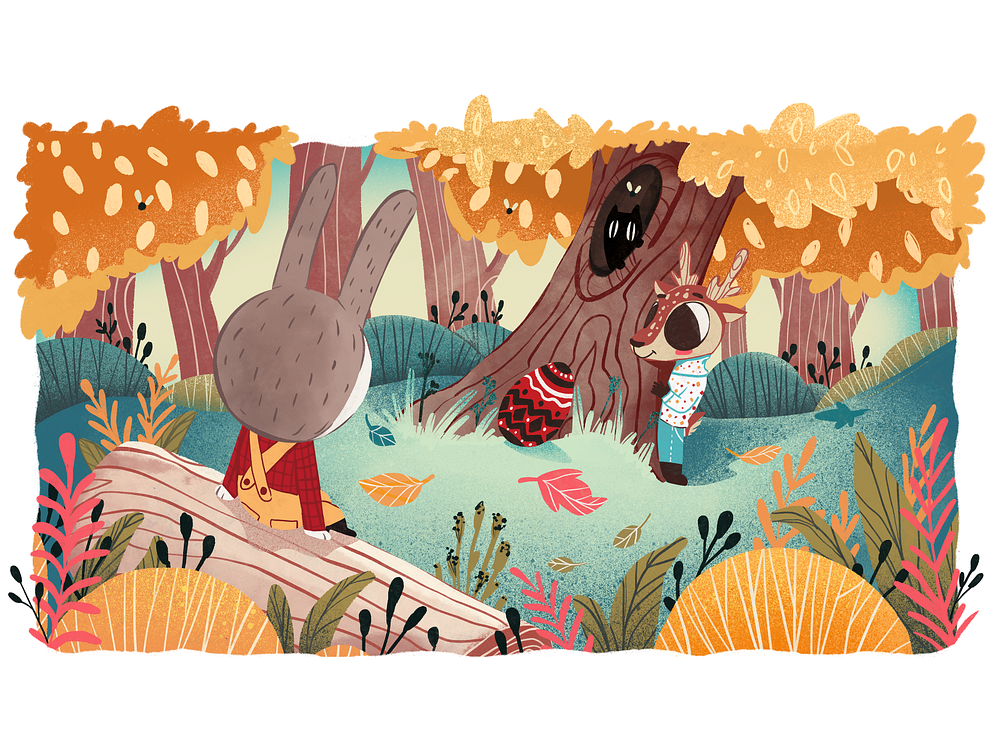 Easter Bunny Adventure Tale: Squirrel and Deer by tubik.arts on Dribbble