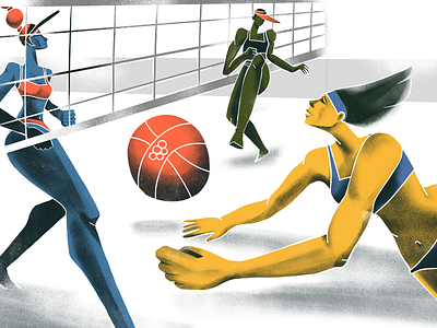 Summer Olympic Sports: Beach Volleyball beach character design design studio digital art digital illustration digital painting game graphic design illustration illustration art illustrations illustrator olympic games olympics sport sports team volleyball women