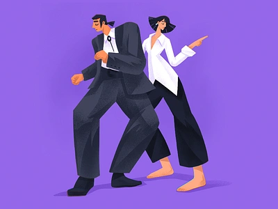 Pulp Fiction Epic Dance cinematography couple dance dancers design design studio digital art digital illustration digital painting fan art film graphic design illustration illustration art illustration design illustrations illustrator movie pulp fiction tarantino