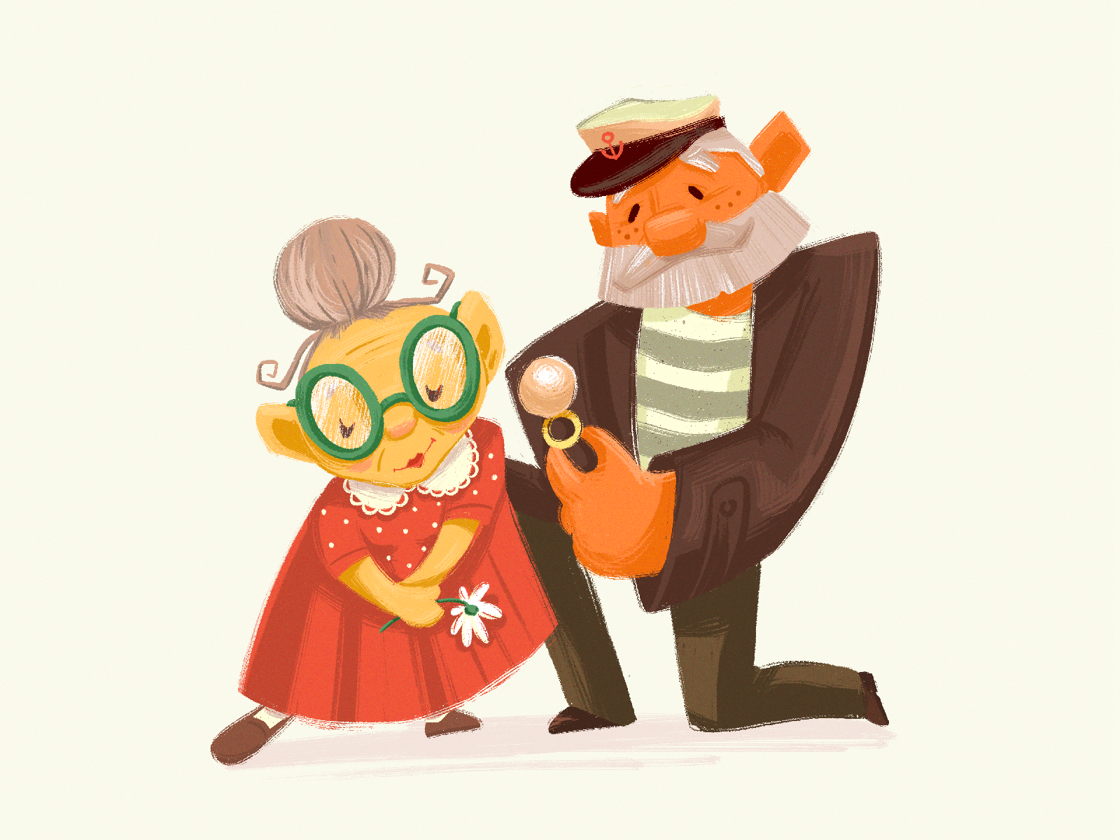 Love Has No Age character couple cute illustration design design studio digital art digital illustration digital painting elderly gift graphic design illustration illustration art illustrations illustrator love old people proposal romantic