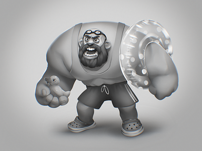 Angry and Colorless angry character character design creative illustration design design studio digital art digital illustration digital painting feelings game design graphic design illustration illustration art illustrations illustrator man people illustration procreate swimming pool