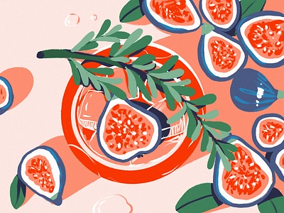 Juicy Figs Pattern art bright colors design design studio digital art digital illustration digital painting figs flatlay food fruit graphic design illustration illustration art illustrator nature pattern poster procreate wallpaper