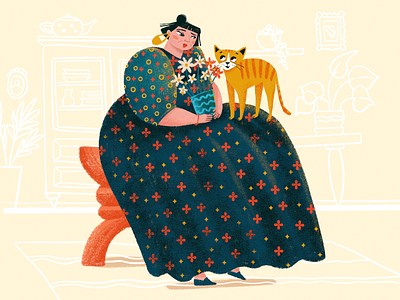 Cat Lady Illustration