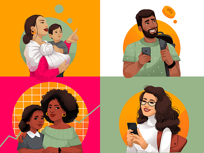 Real Bitcoin Website Illustrations: Diversity