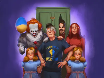 Stand With Ukraine design design studio digital art digital artists digital illustration digital painting graphic design horror horror films illustration illustration artists illustrations illustrator no war save ukraine stand with ukraine stephen king support ukraine ukraine writer