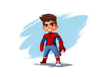 Character Design: Spiderman. boy cg character character design child children costume creative agency design design studio digital art fan art fantasy film graphic design illustration illustrator movie raster spiderman