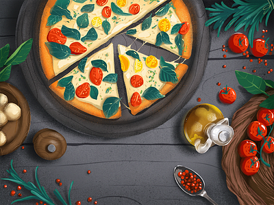 Italian Food Illustration art cuisine design design studio digital art digital illustration digital painting food graphic art graphic design illustration illustration art illustrations illustrator italian food italian restaurant meals pizza procreate tasty