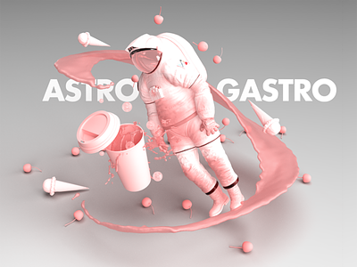 AstroGastro adobe dimension astro astronaut cherry coffee dimension icecream pink