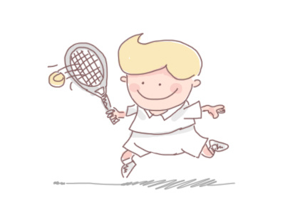 Tennis Players fun having illustration player sport tennis