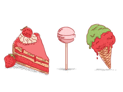 Sweets cake cute food icecream illustration lollipop sweets