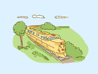 Train cute fun illustration train