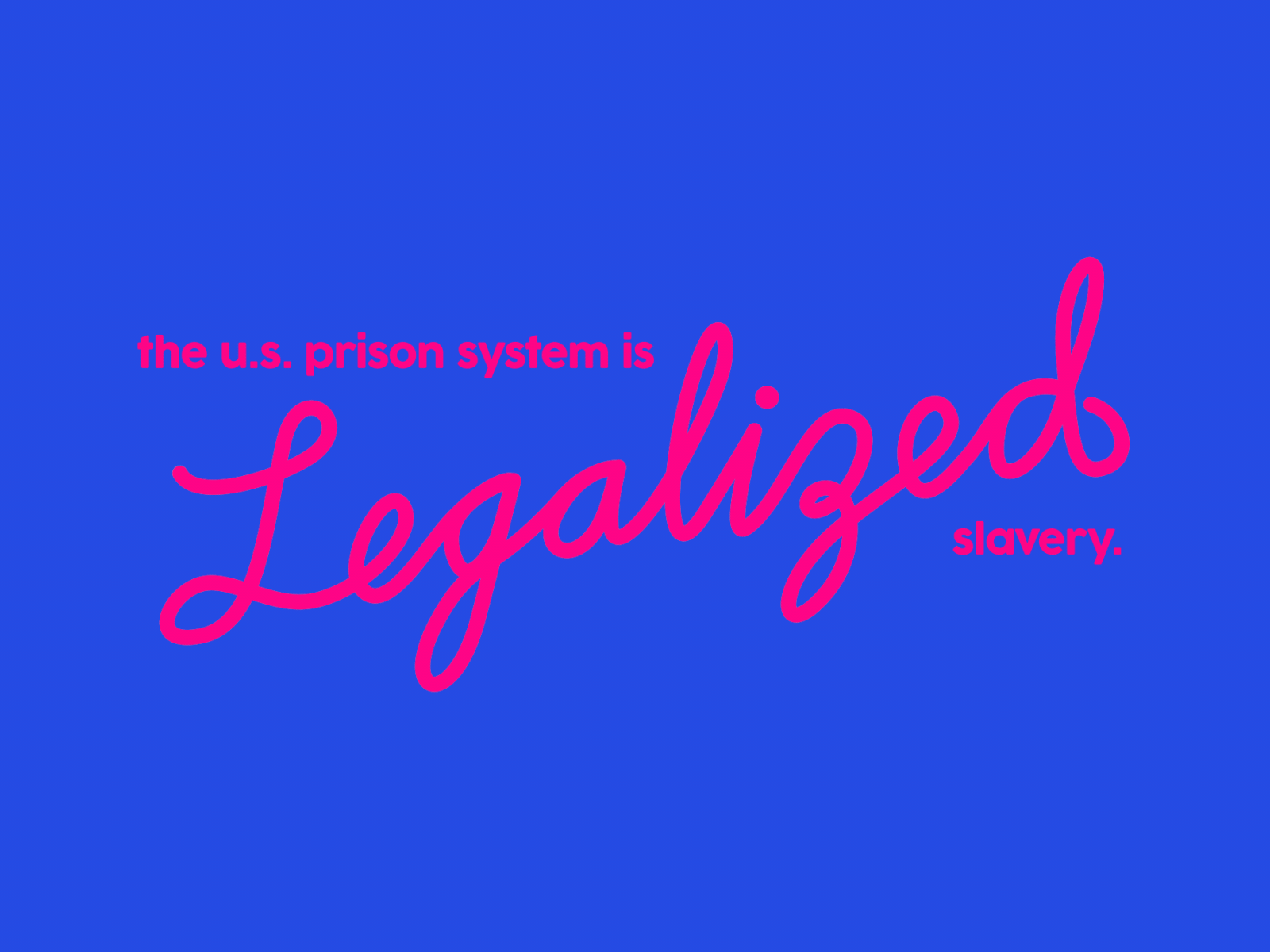 The U.S. Prison System is Legalized Slavery. animation political typography