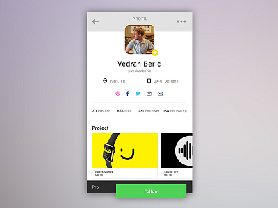 Daily UI - 006 - User Profil 006 daily dailyui dailyui006 profil social ui user userprofil ux