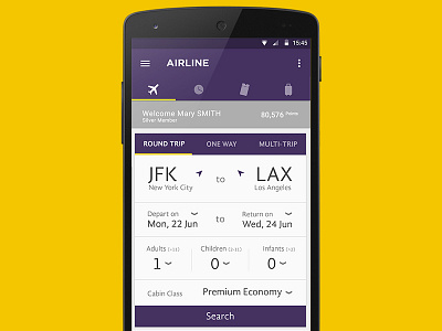 Airline - app Android android app design fly material
