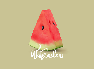 Watermelon calligraphy drawing fruits lettering wacom intuos watermelon