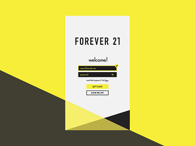 Forever 21 Login 001 app design dailyui design login onboarding ui ux
