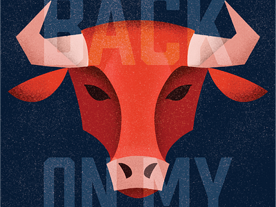 back on my bull digital art grain illustration procreate stipple texture vector